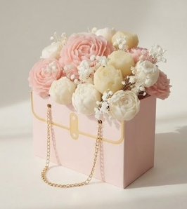 حقيبة زهور الشمع المعطر